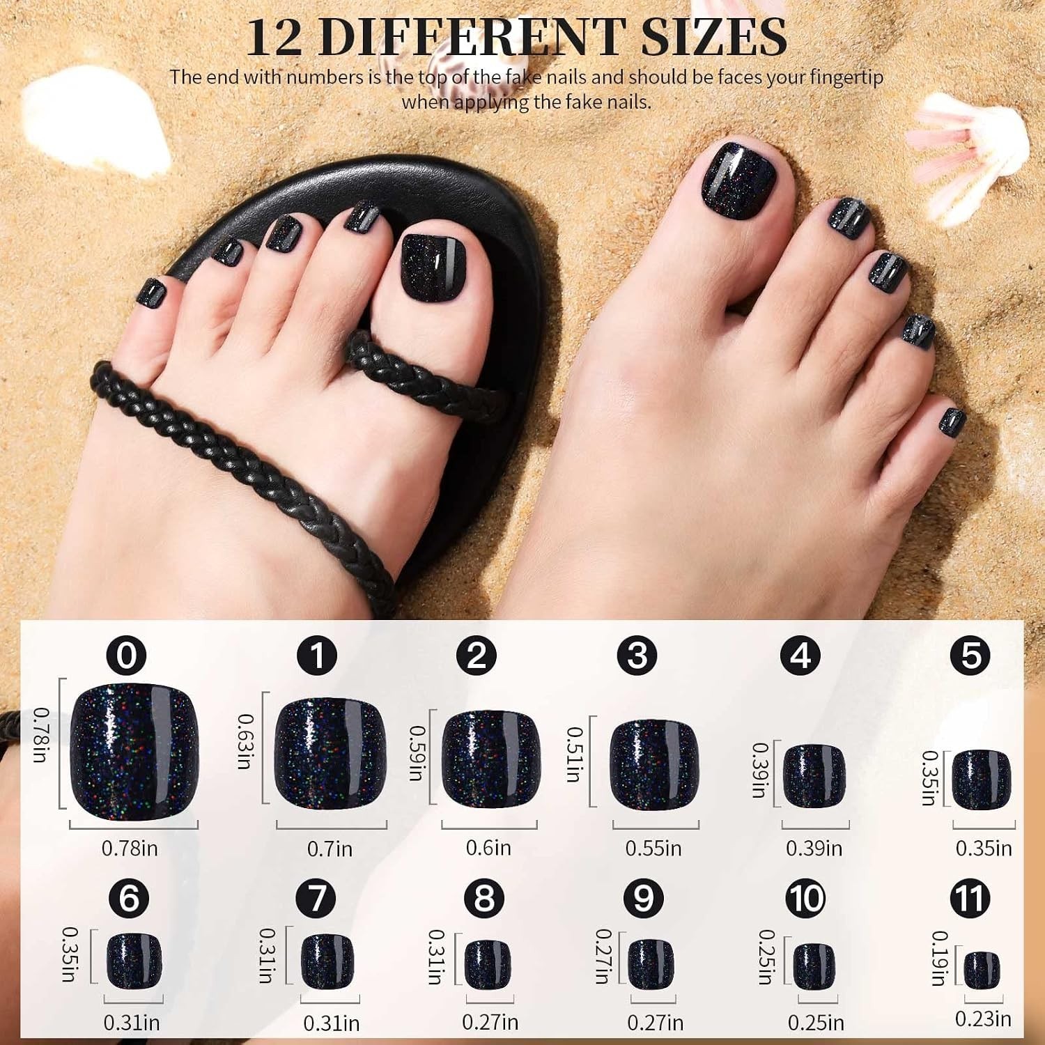 Full Coverage Press on Toenails: 12 Stunning Colors & 3 Styles – Easy to Apply