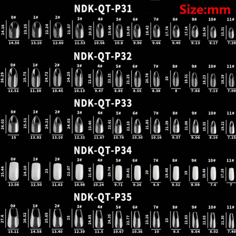 360PCS Medium Oval Coffin Square Acrylic False Nails Full Cover Extension Tips