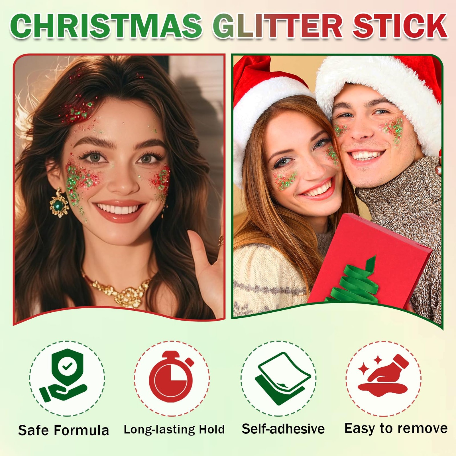 Christmas Body Glitter Stick, Face Body Glitter Gel Holographic Hair Glitter …