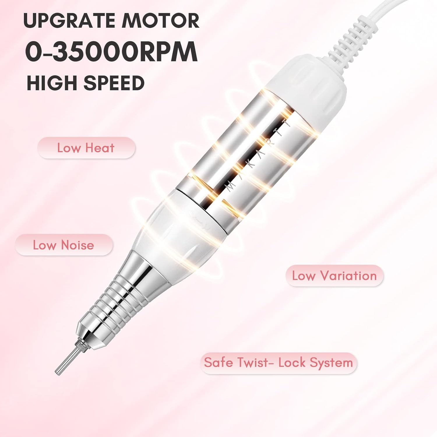 Nail file machine – Professional 35000RPM electricnail filemachine,drill bit set