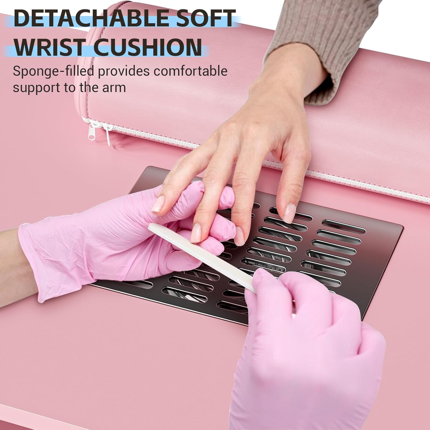 GRAVEE Manicure Table Nail Desk Station w/Electric Dust Collector Drawer Cabinet