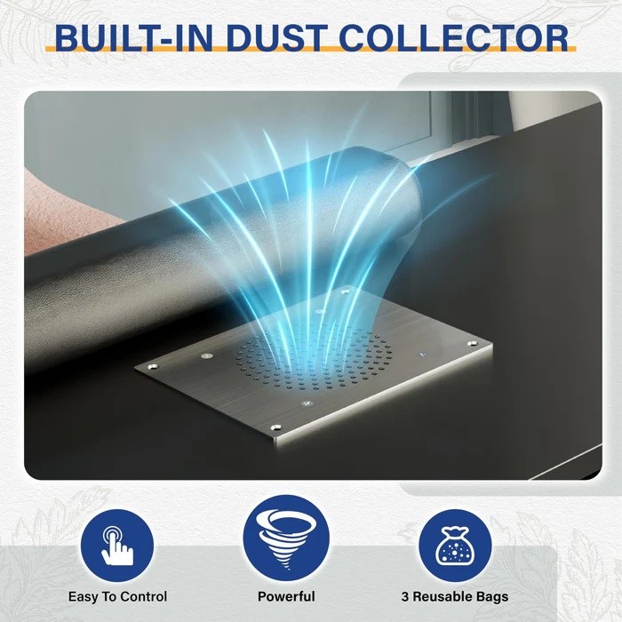 Manicure Table with Electric Dust Collector, Display Storage for Nail Technician