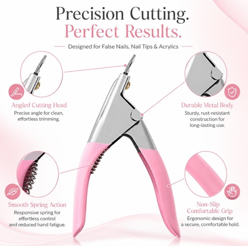 Acrylic Nail Scissors False Nail Clipper U-Edge Manicure Tips Cutter Nail Art