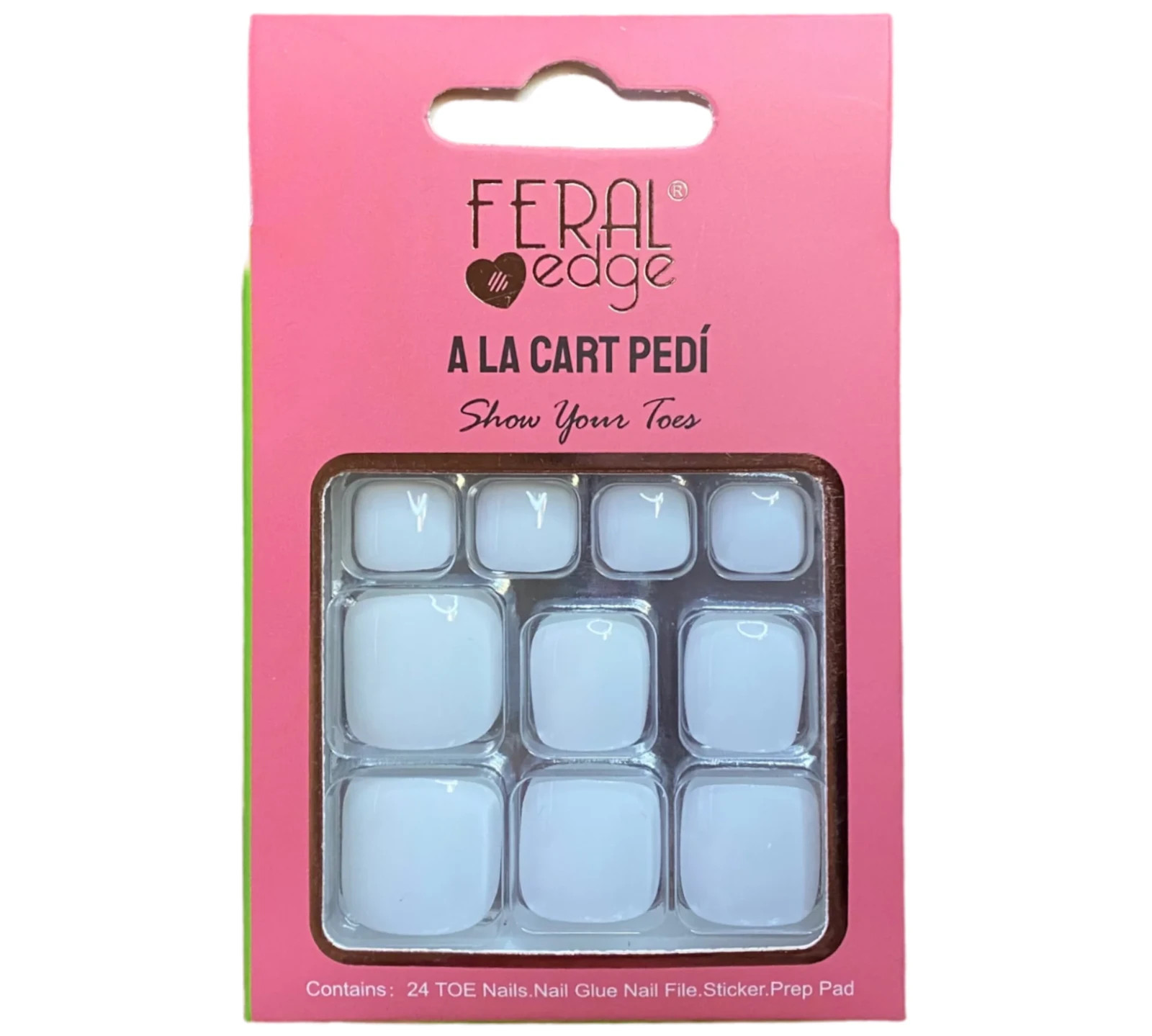 PRESSED ON 24 PCS PACK TOE NAILS BASIC AND FASHION TRENDY COLORS AND DESIGNS