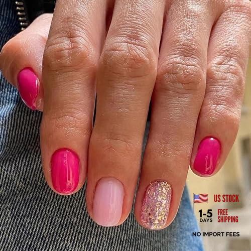 Hot Pink Glue on Nails – Square Press on Nails – 5524 Pink
