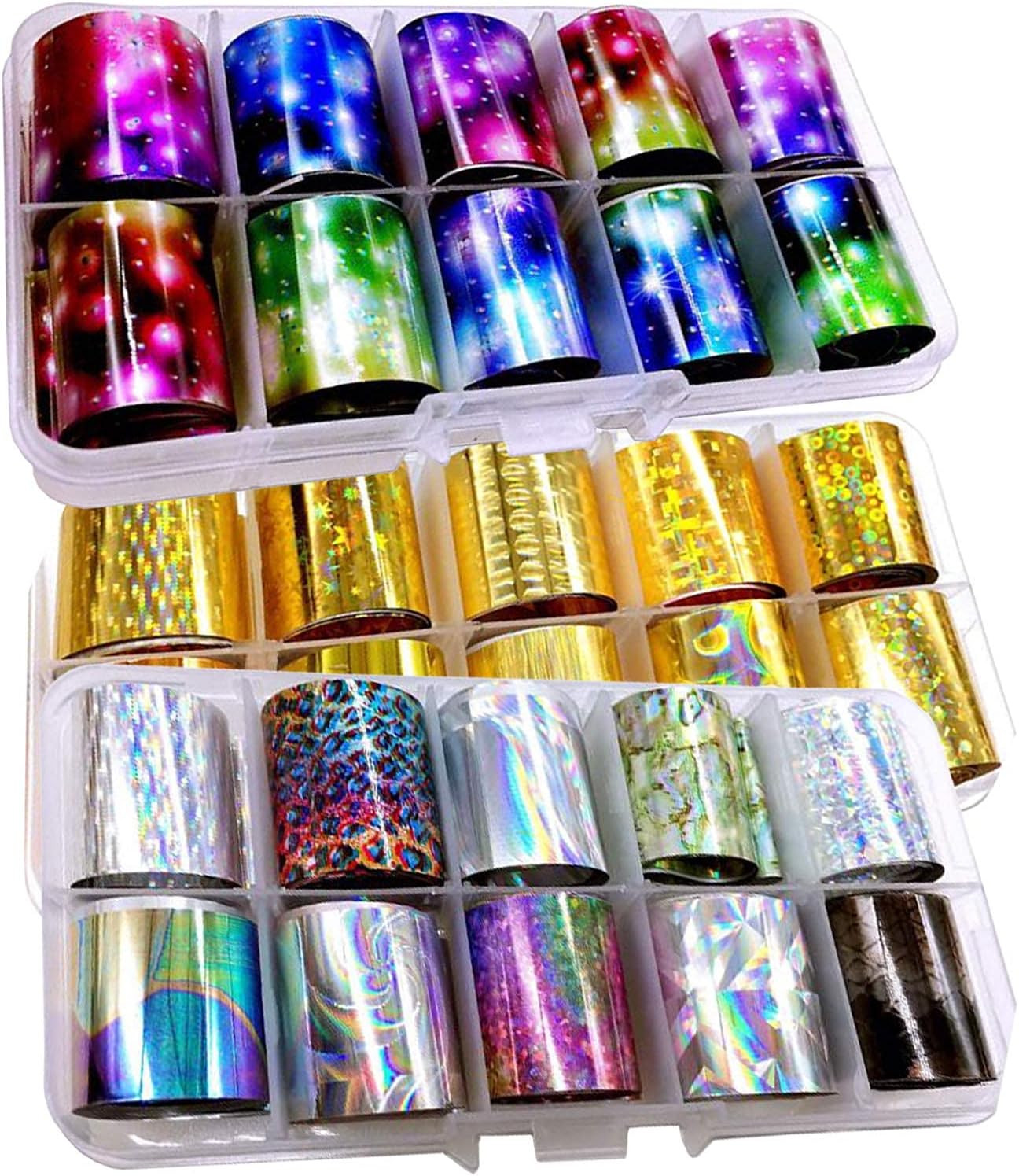 30 Sheet Holographic Transfer Nail Foil Stickers Starry Sky Nail Art Foils Stick