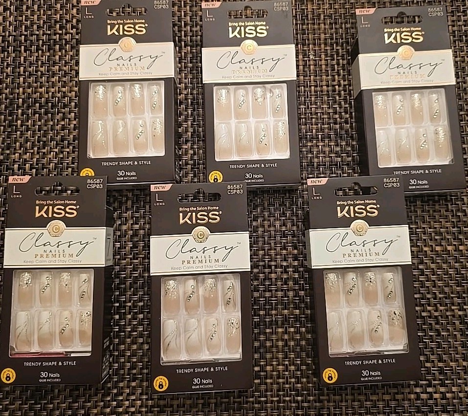 Kiss Classy Premium Nails Long CSP03 86587 Lot Of 6 Packs