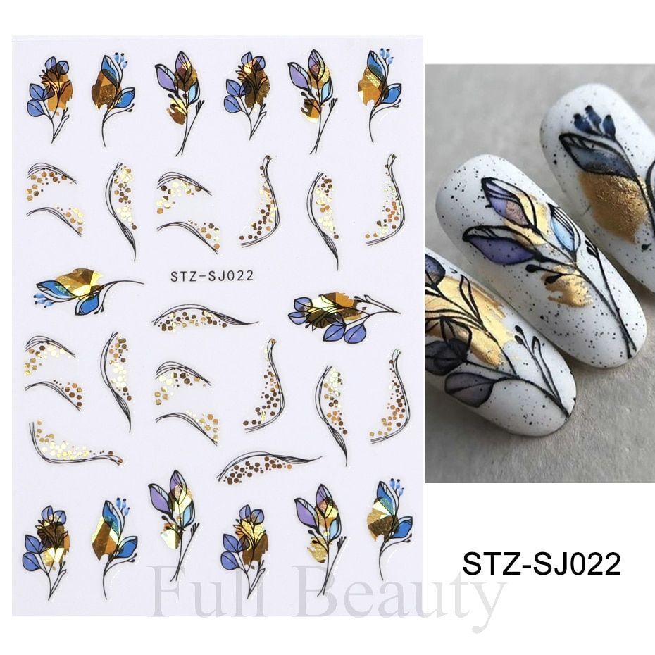 Nail Art Stickers Decals Transfers Flowers Butterfly Abstract Face French NS45