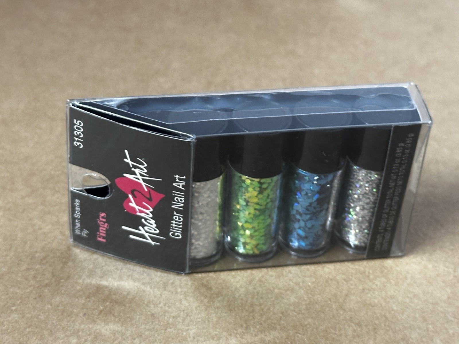 Lot of 12 – Fing’rs Heart 2 Art Finger Glitter Nail Art When Sparks Fly #31305
