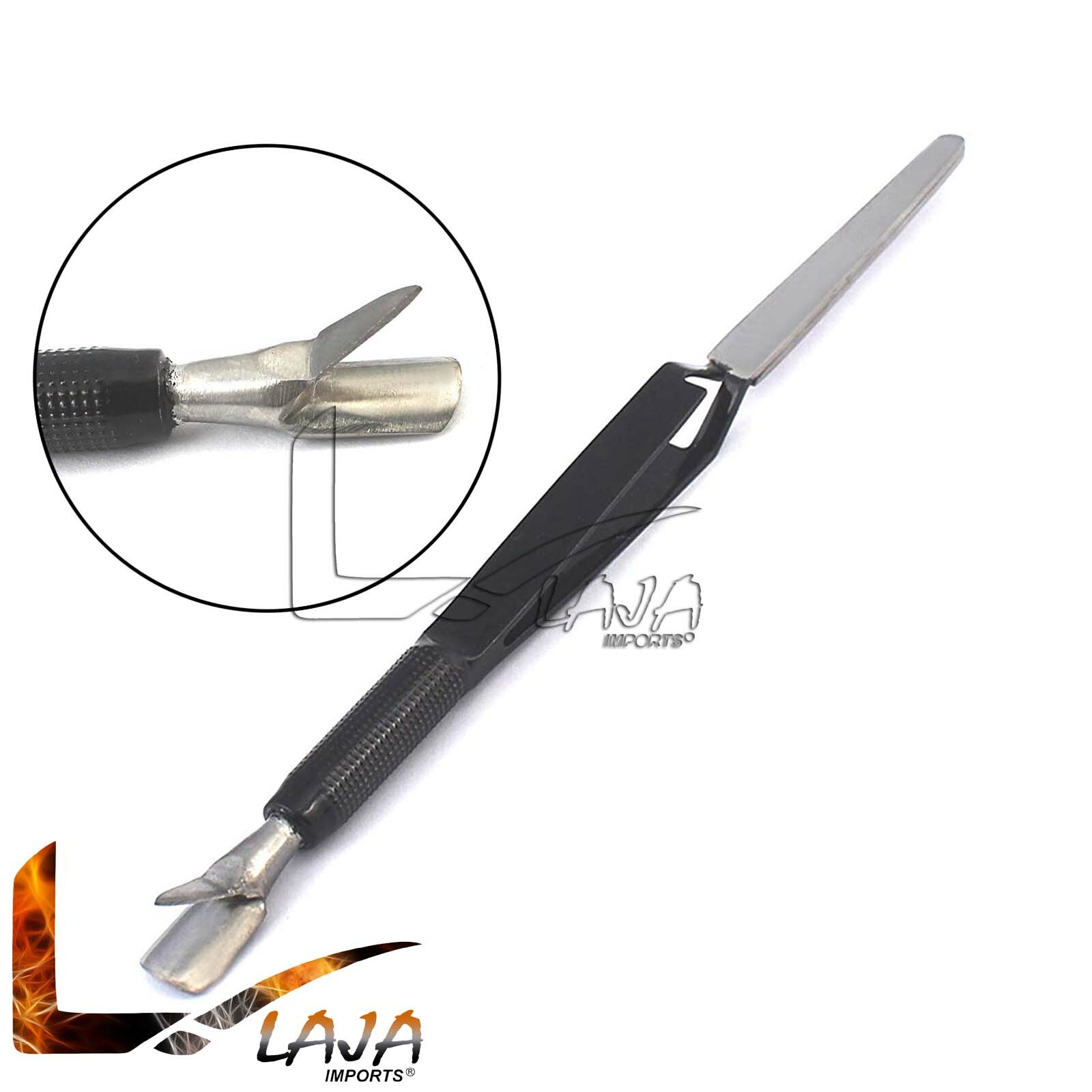 Magic Wand Pusher Multi-Functional C-curve Pinching Tool Nail Art Pincher Black