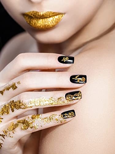 120 PCS 3D Gold Rose Nail Art Charms Romantic Flowers Nails Rose Nail Charms