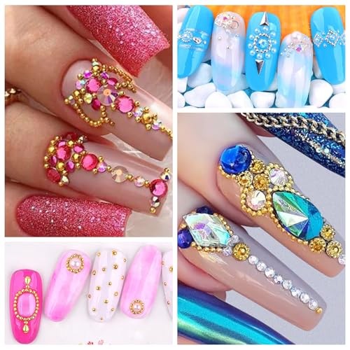 Silver Gold Nail Charms 2 Boxes Round Balls Caviar Beads for Gold and Silver