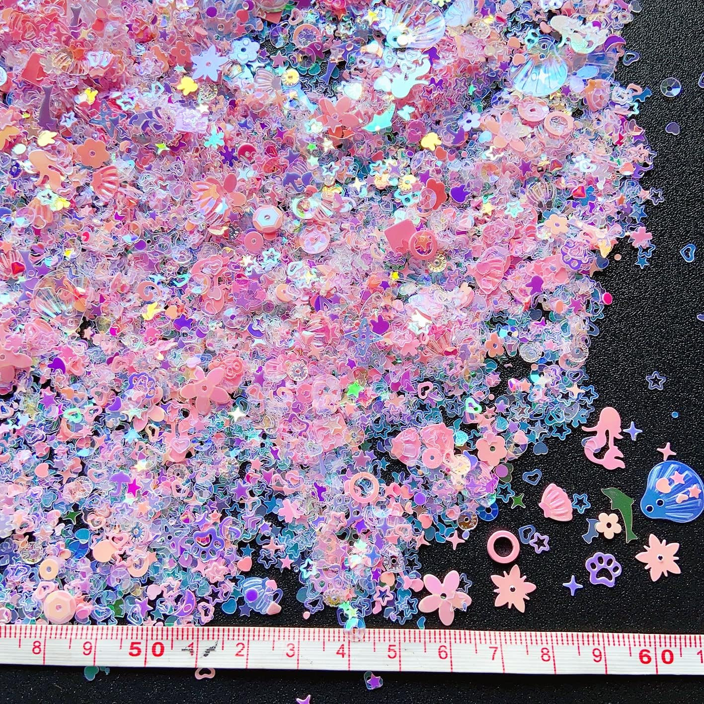 Heart Star Butterfly Craft Sequins Holographic Nail Glitte Confetti Shell Snowfl