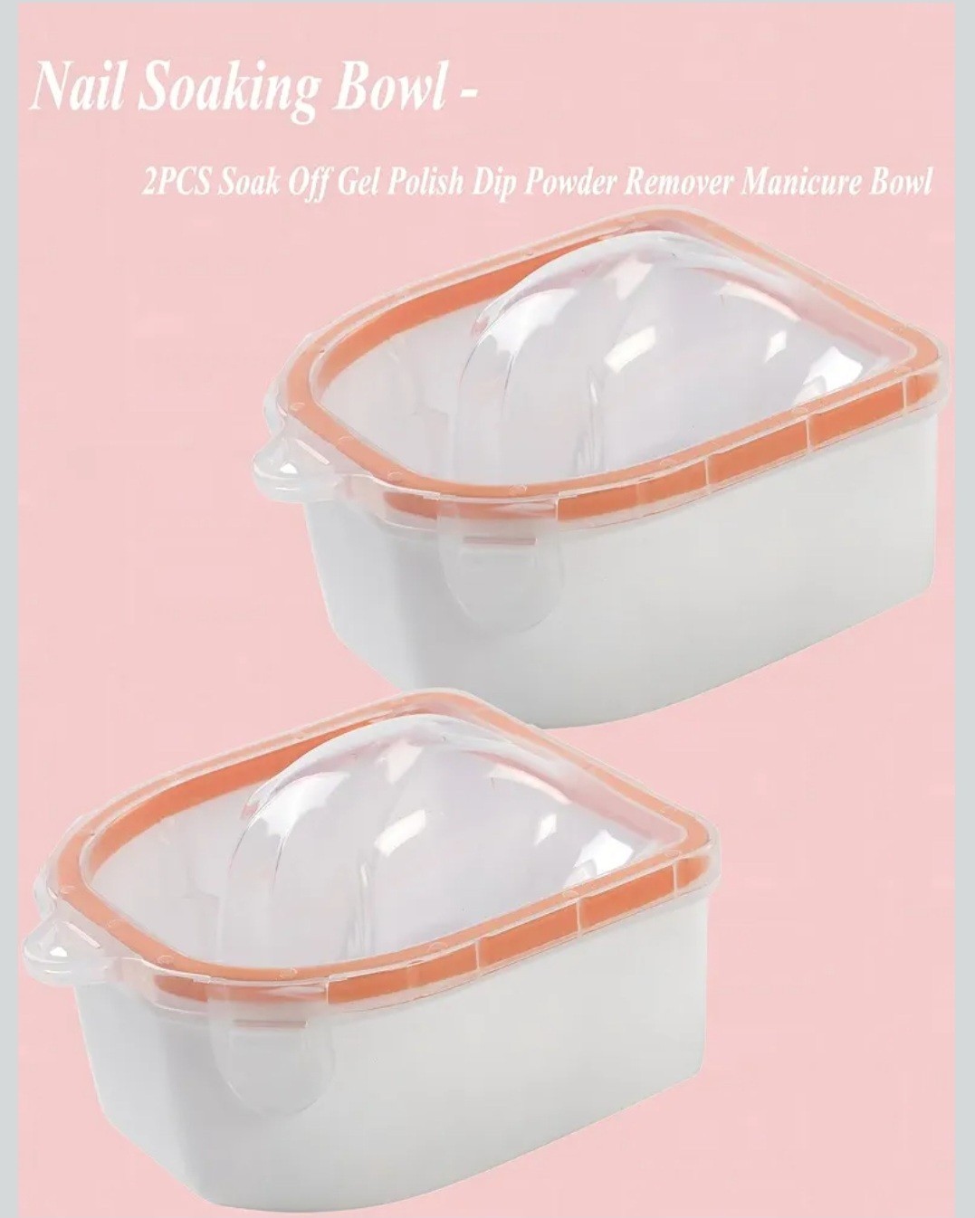 Nail Soaking Bowl, 2Pk Soak Off Gel Polish Dip Powder Remover Manicure Bowl