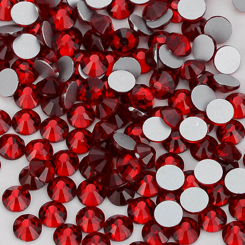 Light Siam Flatback Glass Rhinestones Crystals Non-HotFix Glitter Stones