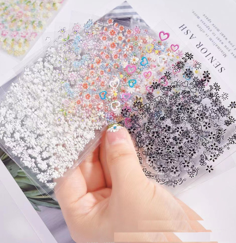 30PCS Mix 3D Tip DIY Nail Art Decor Stickers Decals Flower Slider Manicure NH9