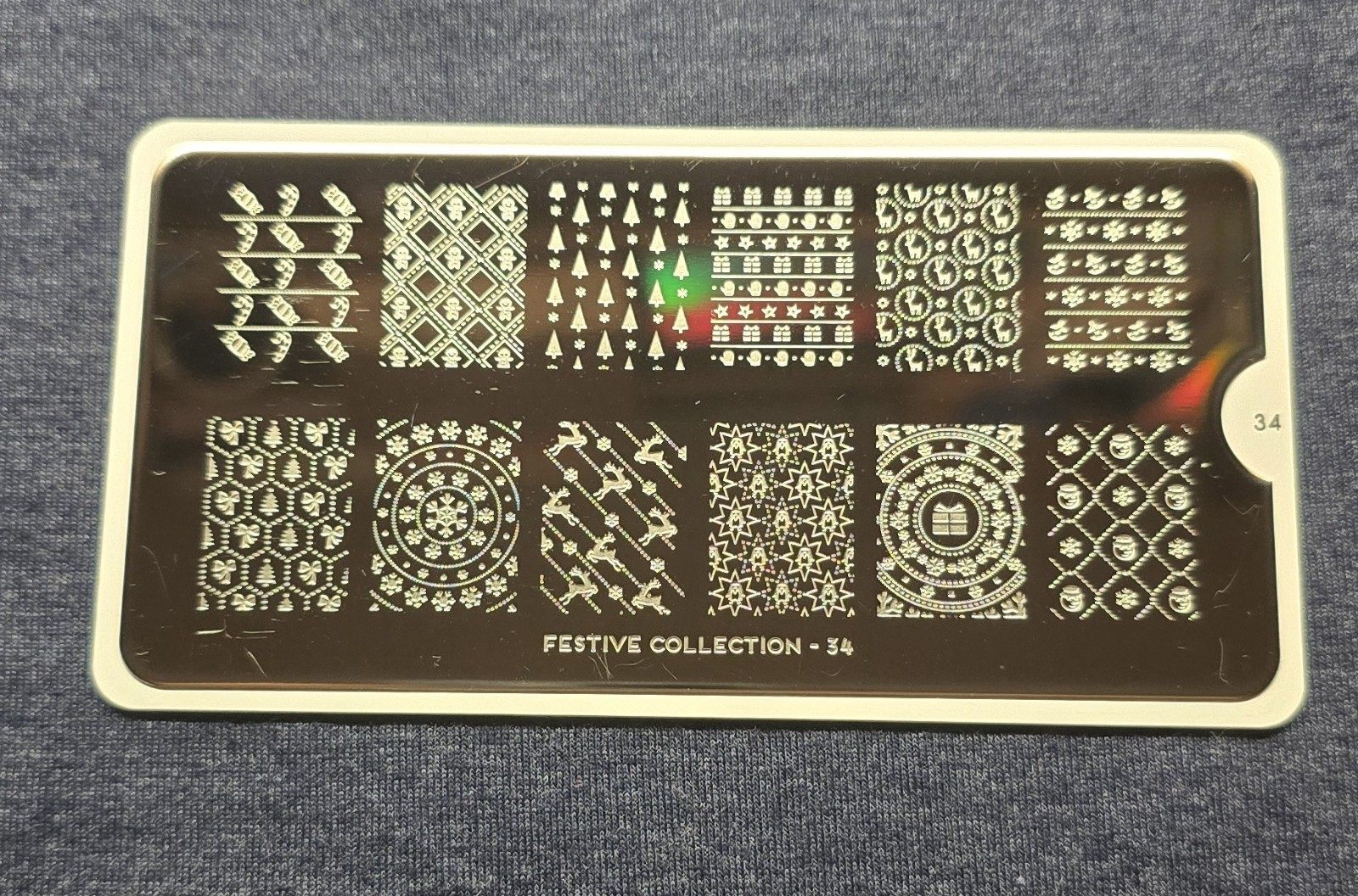 MoYou-London Festive 34 Christmas Tree Winter Holiday Reindeer Nail Stamp Plate