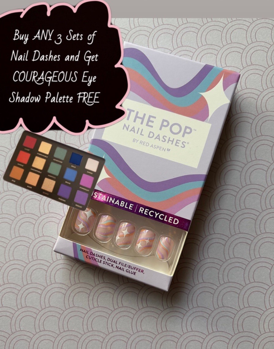 Red Aspen Press On Nails DESSERT FIRST TRISHA Short Square Nail Dashes New