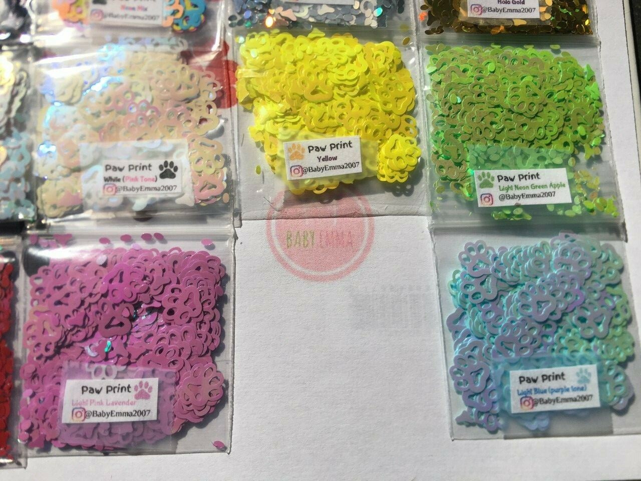 Solvent Resistant Pet PAW/DogPaw shape Glitter(U Pick Color)Nail Art Face Crafts