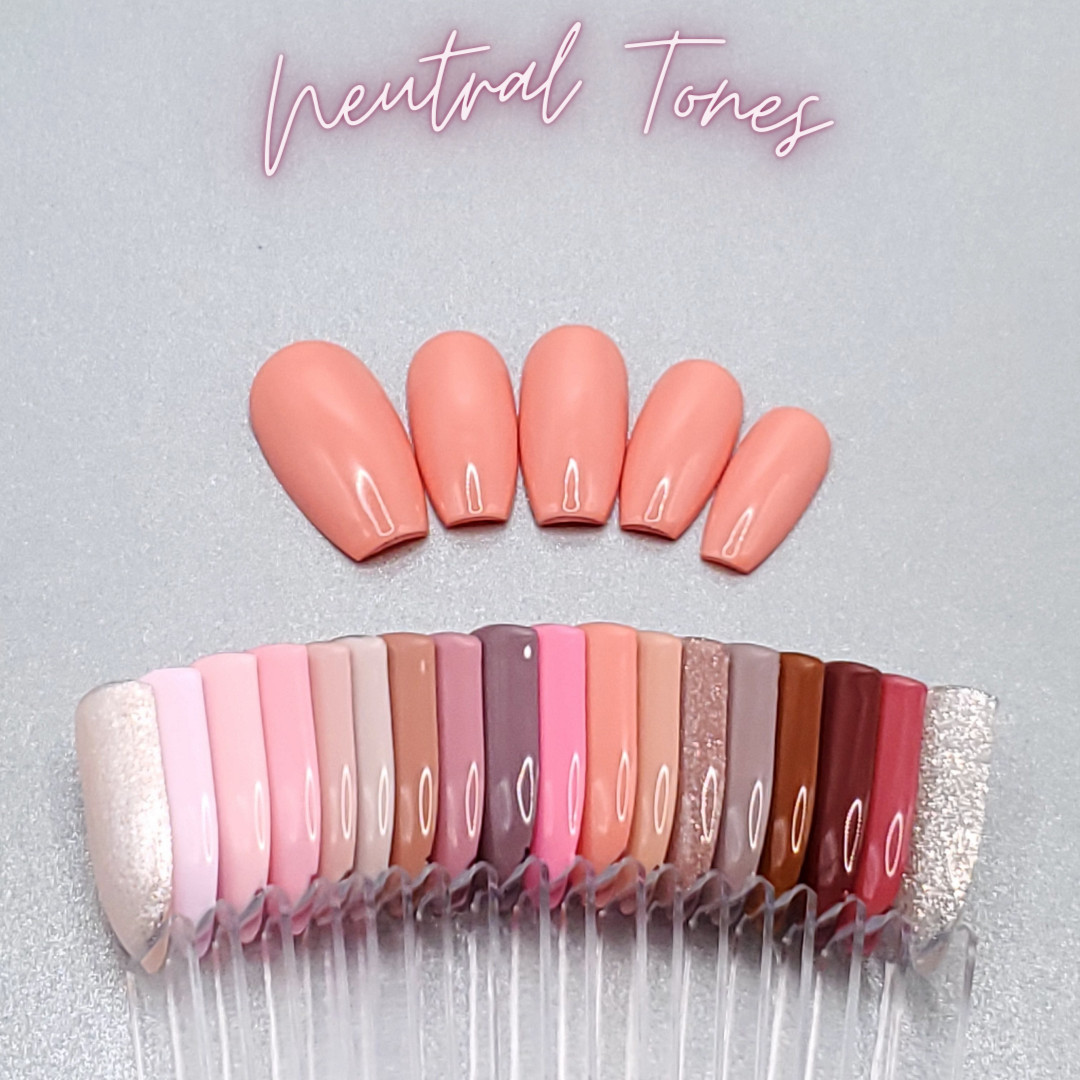 #11 Peach Pink Nude Press On Nails | Handmade | Hard Gel Glue On Nails