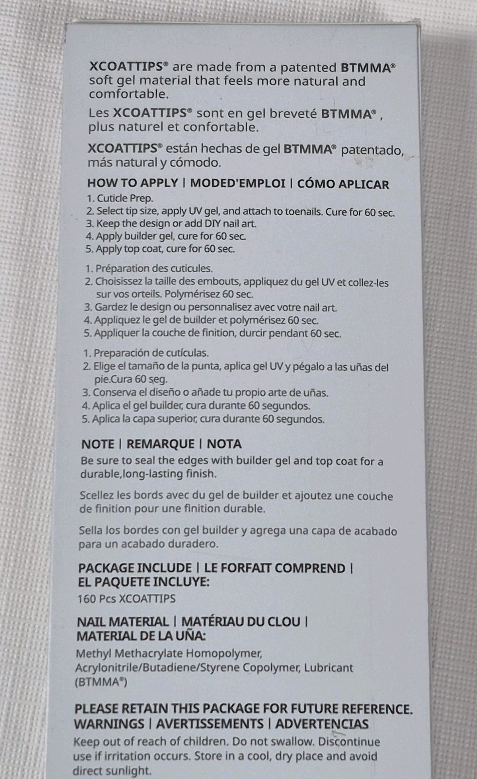 BTartboxnails Toenail XCoatTips 215 Short – Medium UV Soft Gel Extension New
