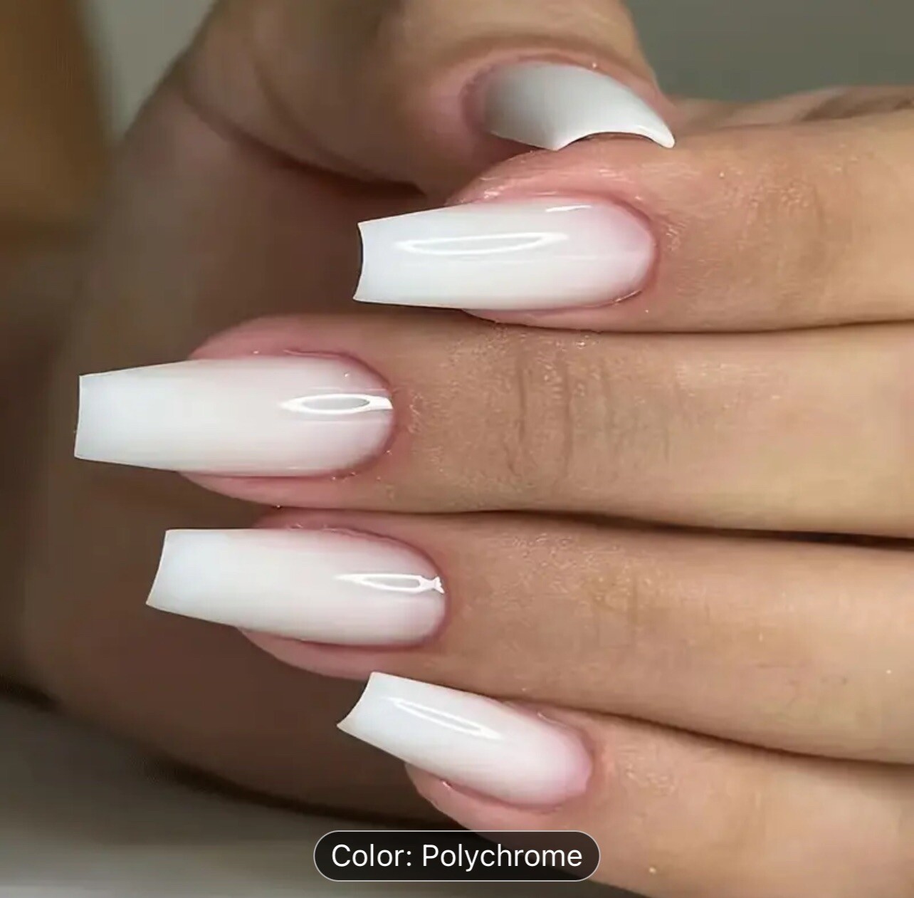 STILETTO TEARDROP *FRENCH MANI BLEND* Full Cover 24 Nail Tips Press On Glue Set!