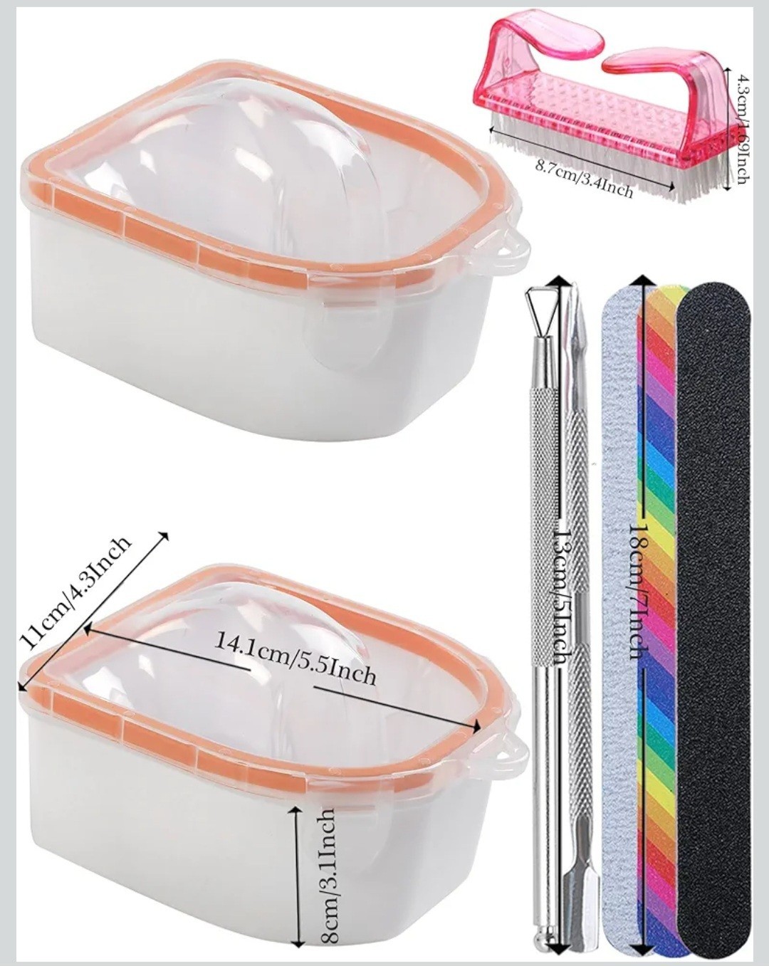 Nail Soaking Bowl, 2Pk Soak Off Gel Polish Dip Powder Remover Manicure Bowl