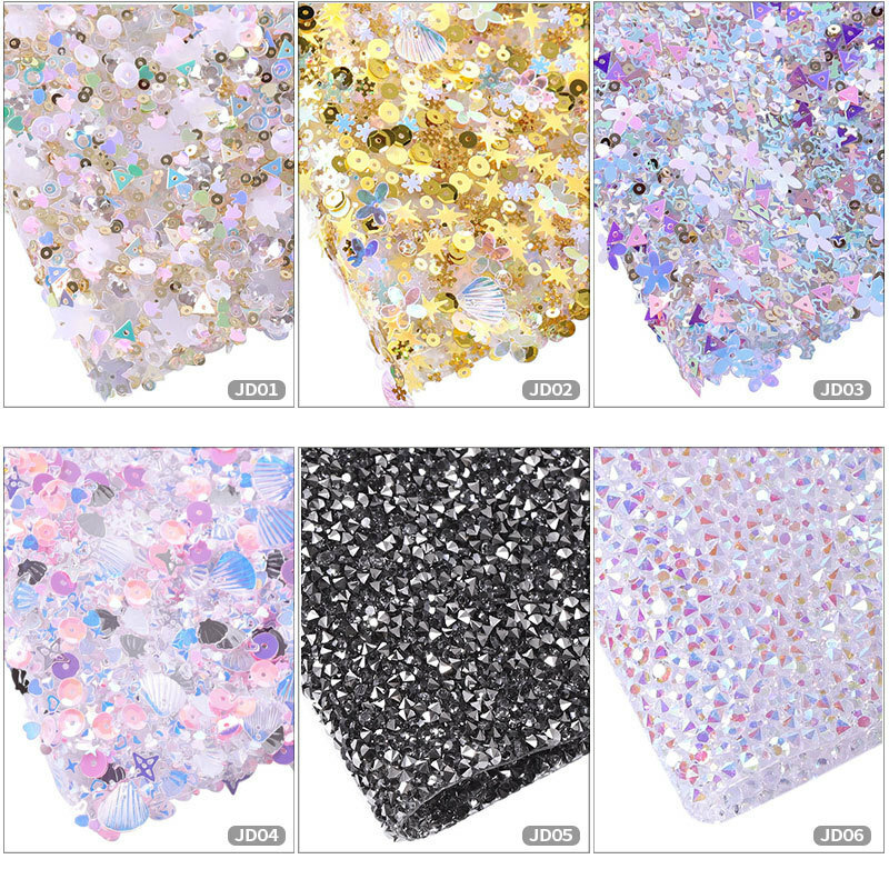 Various Glitter Sequin Nail Art Mat Salon Practice Cushion Holder Hand Pad Tools