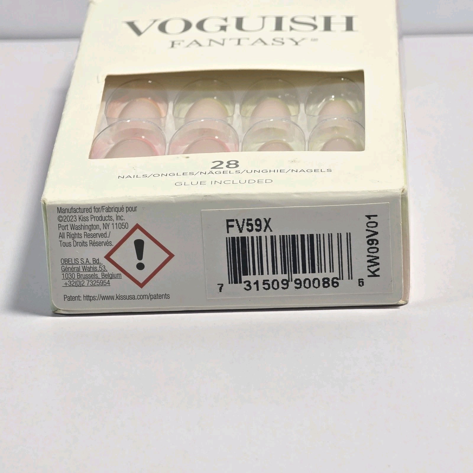 Kiss Vogueish Fantasy 28 Nails Medium Almond Neon Natural+Pink+Yellow+Green