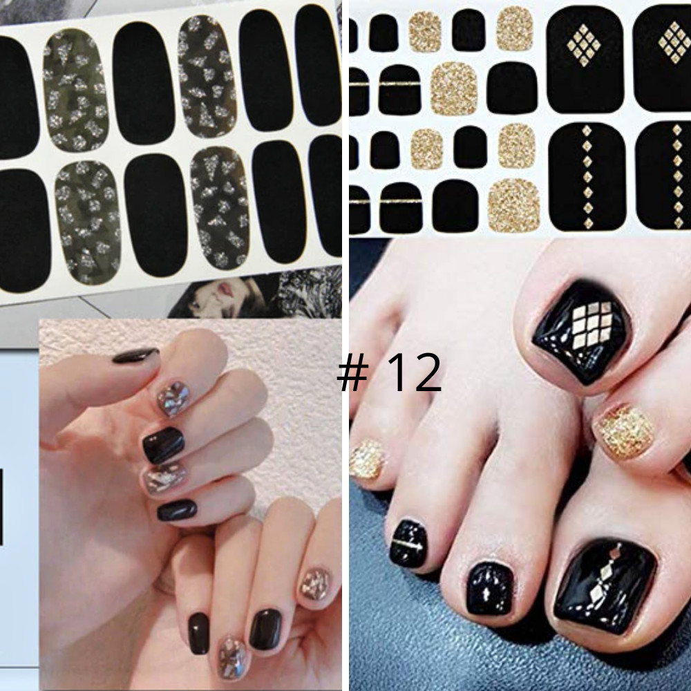 Premium Nail & Toe Nail Polish Strips Wraps Stickers. Pedicure Manicure Match.