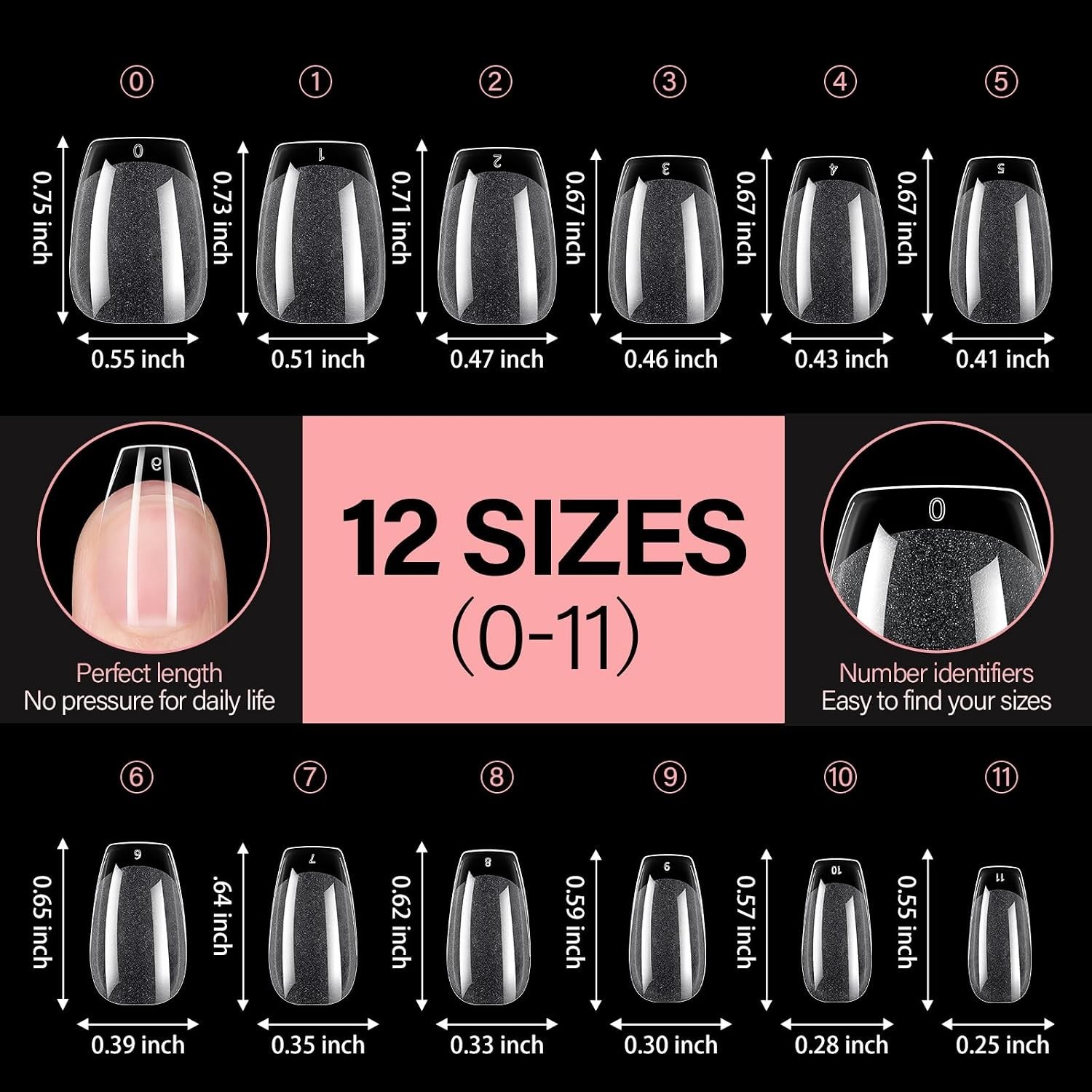 Flexible Short Coffin Nail Tips – Pre-Filed Clear Gelly, 216PCS for At-Home Glam