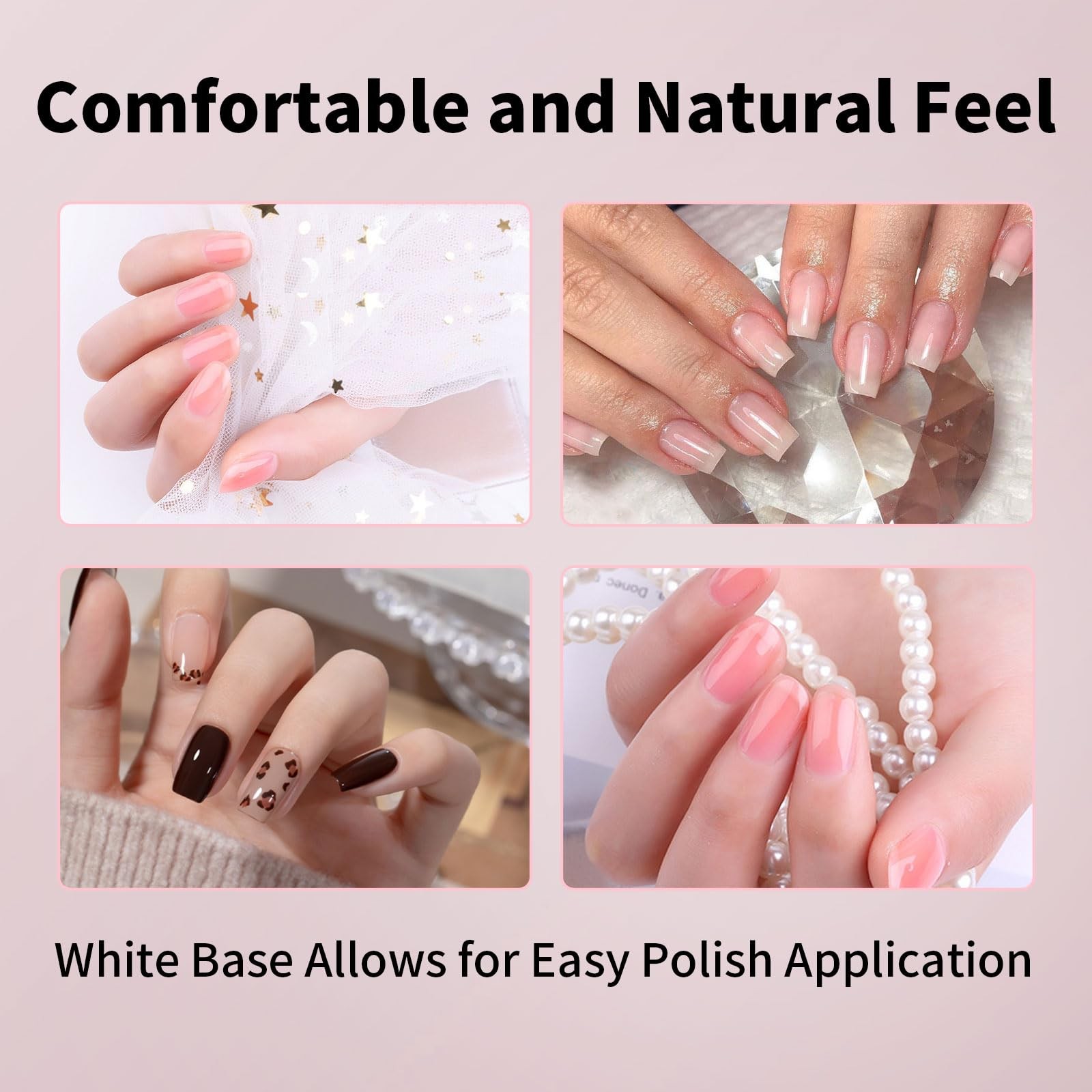 KMYZQDV 100PCS Fiberglass Nail Wrap Extension Kit Nails Repair Natural white