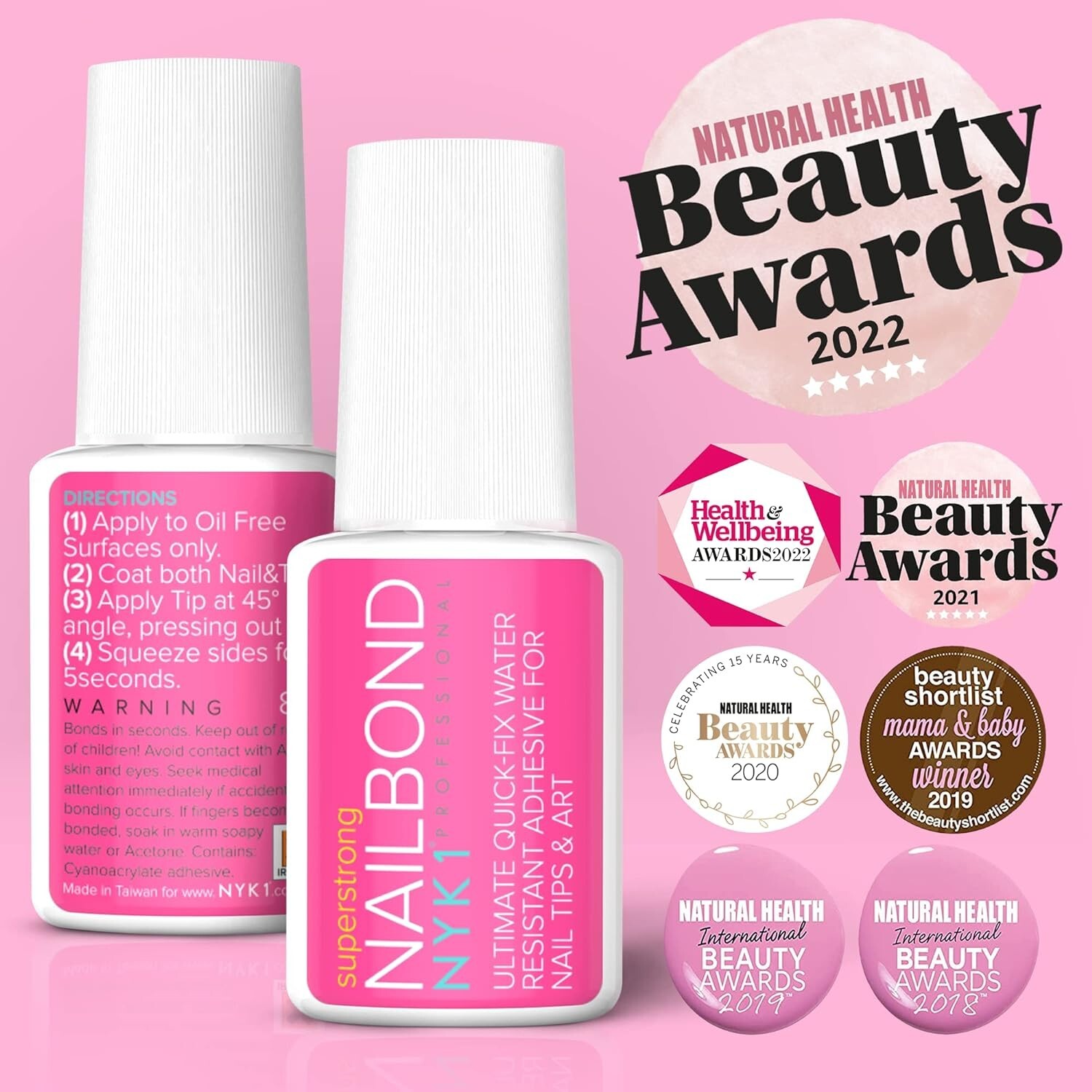 Long Lasting Nail Glue for Acrylic Nails & Fake Nails – Salon Professional – 8ml
