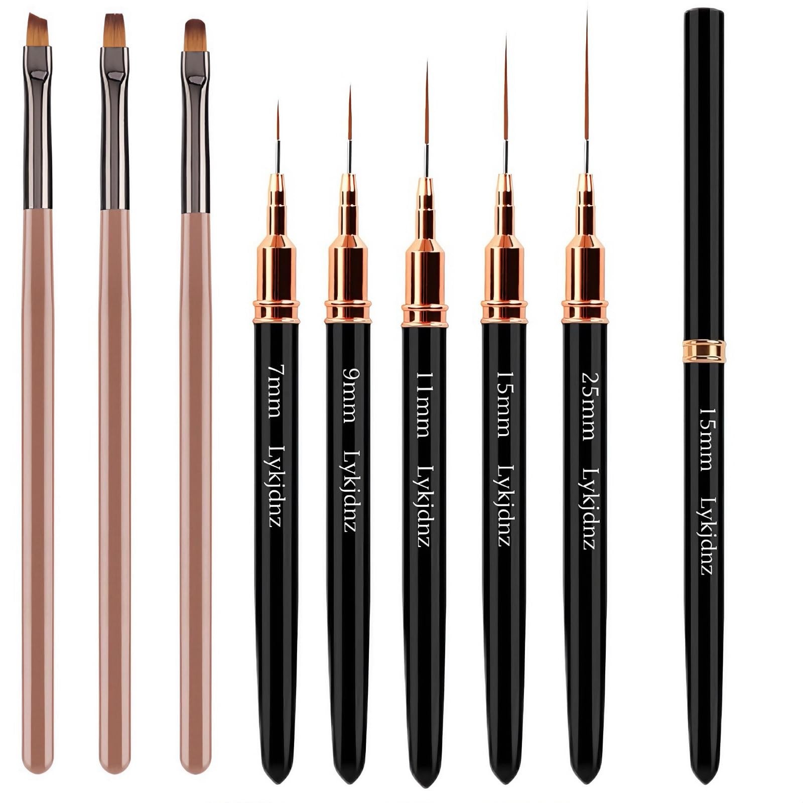 Nail Art Brushes Set 8Pcs Gel Liner Builder 5 For DIY Salon Design