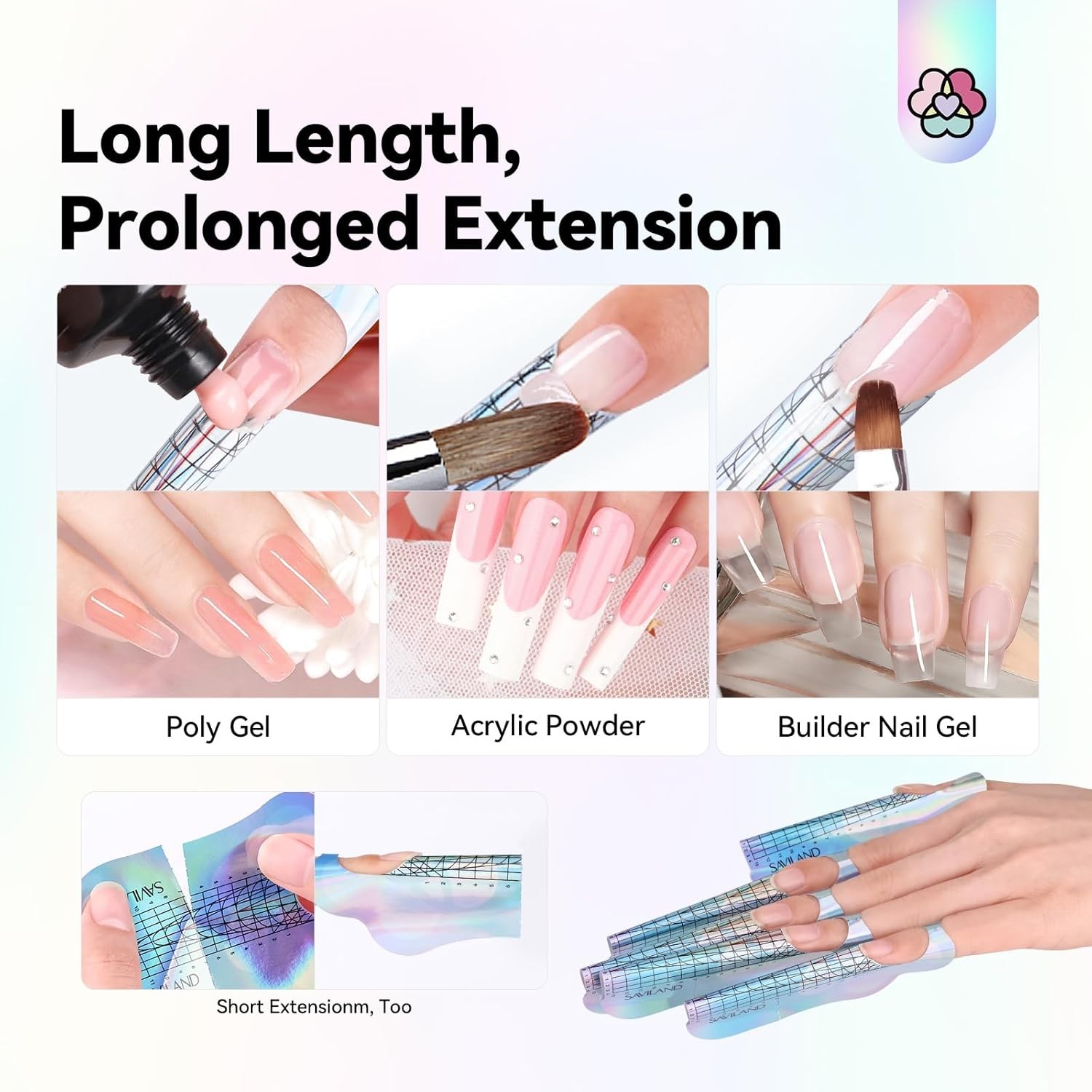 Long-Length Self-Adhesive Nail Forms with Clear Guidance for Easy Application