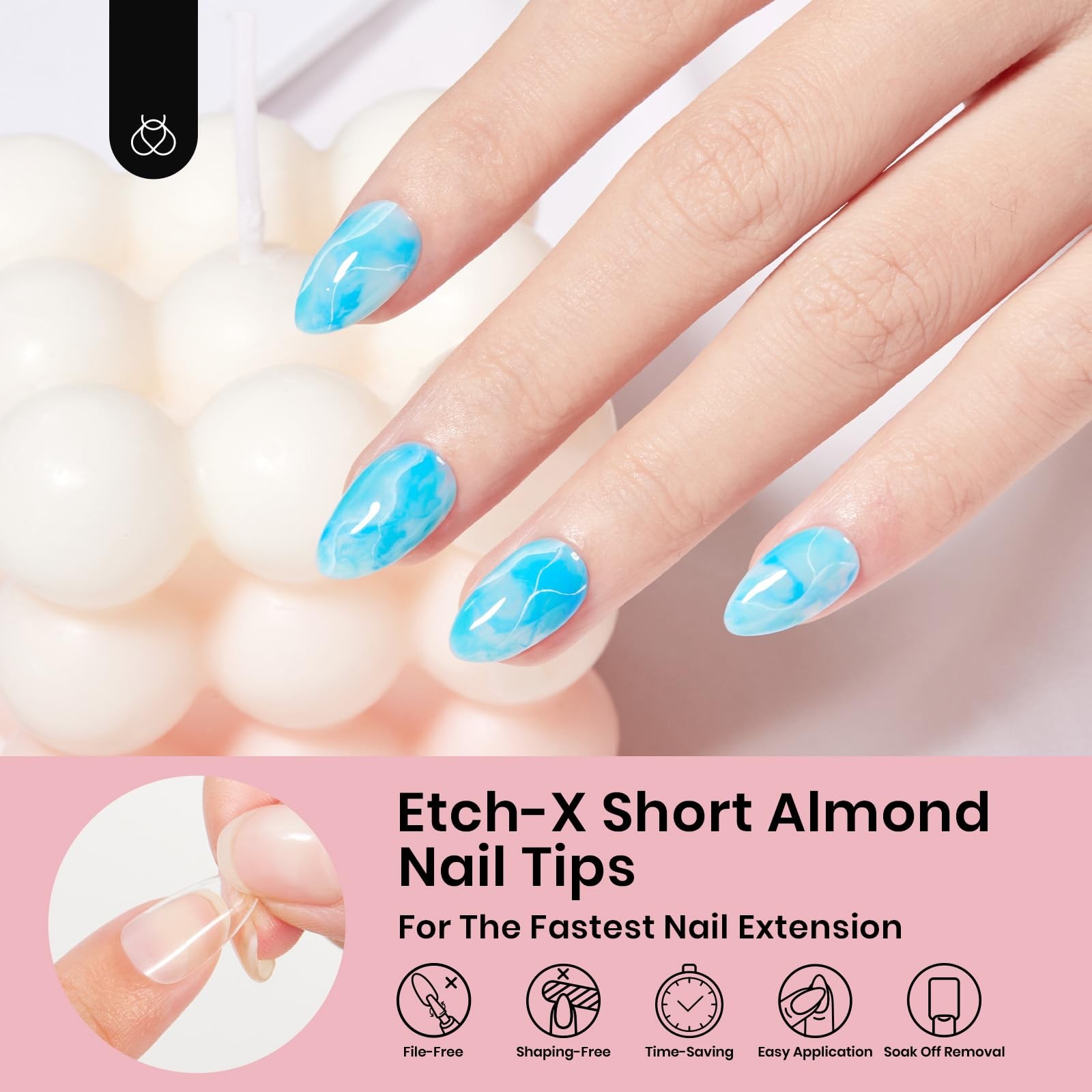 Beetles Gel Nail Tips 576Pcs 1 Count(Pack of 1), 0-Short Almond 576pcs