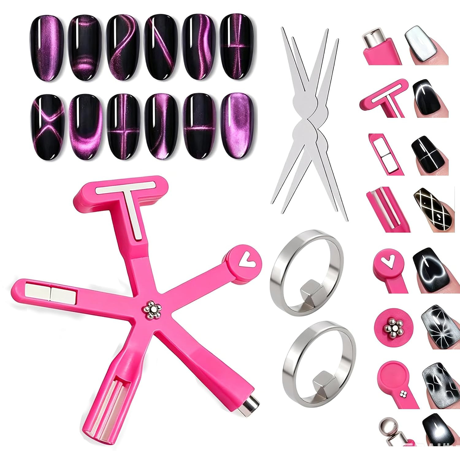 Cat Eye Gel Nail Polish Magnet Decoration Kits Cateye Magnet for Magnetic Nails