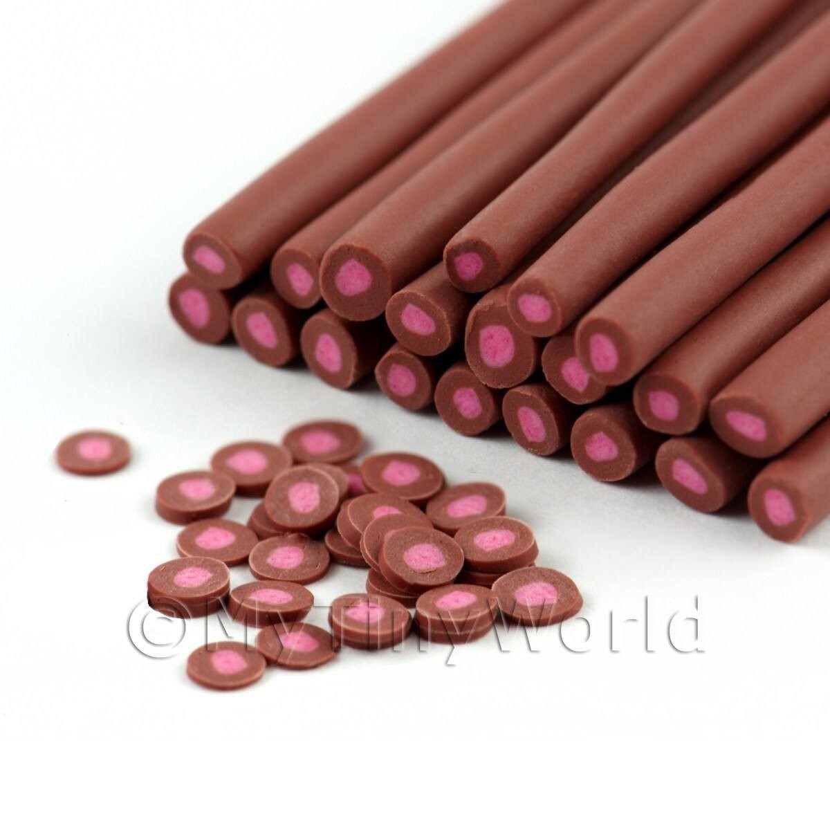 2 x Handmade Milk Chocolate Truffle with Raspberry Centre Nail Art Cane