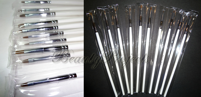 10pc Nail Art French Brush Perfect for Shaping French Manicure Thin Brushes
