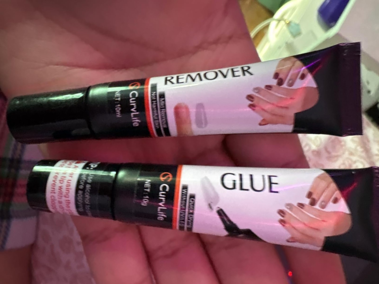 Curvlife Newly Upgraded Quick Drying 10G Semi Solid Nail Glue with 10Ml Remover