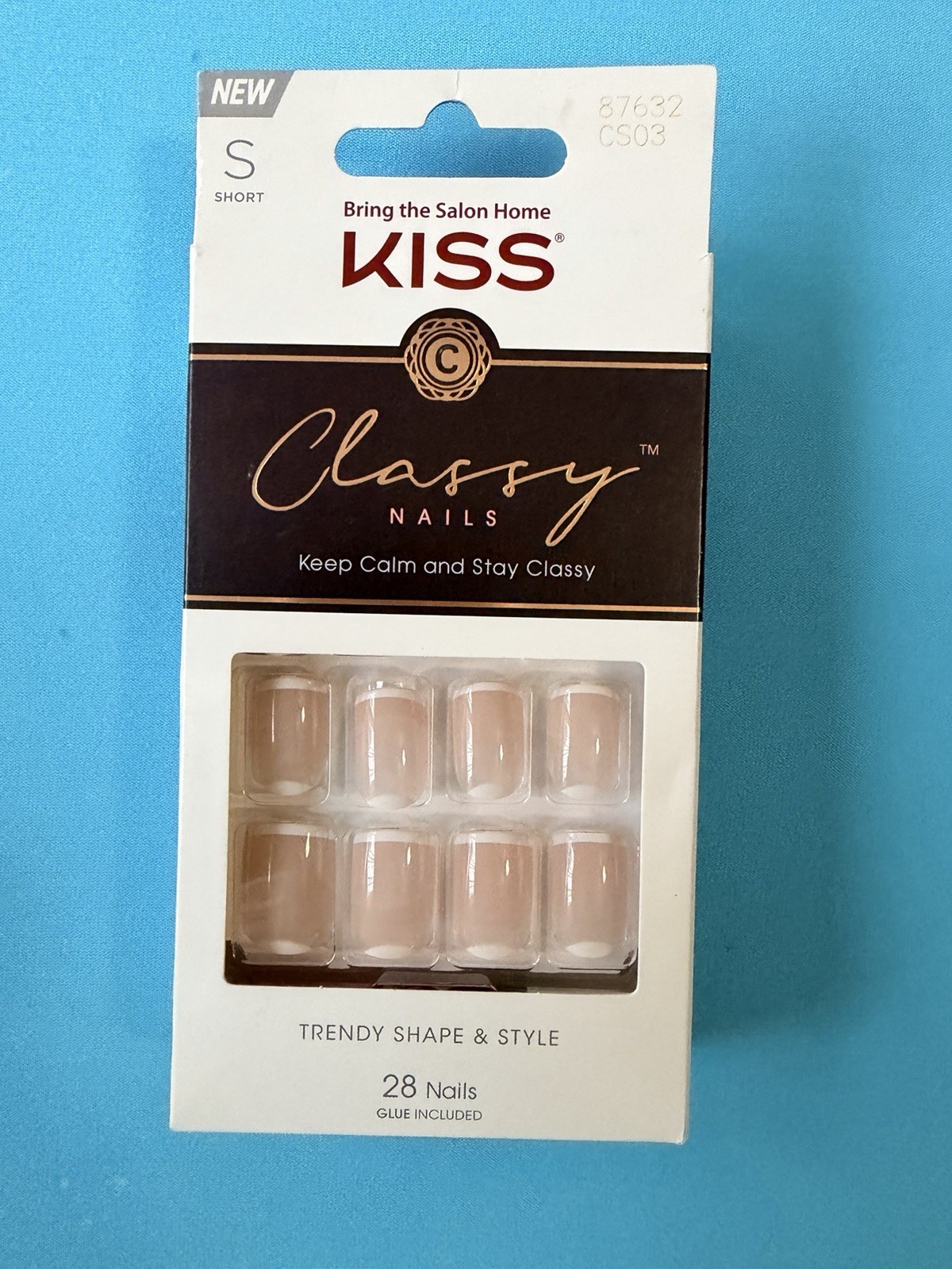 KISS Classy Nails 87632 Short Length Trendy Shape 28 Nails ea New In Box X 2
