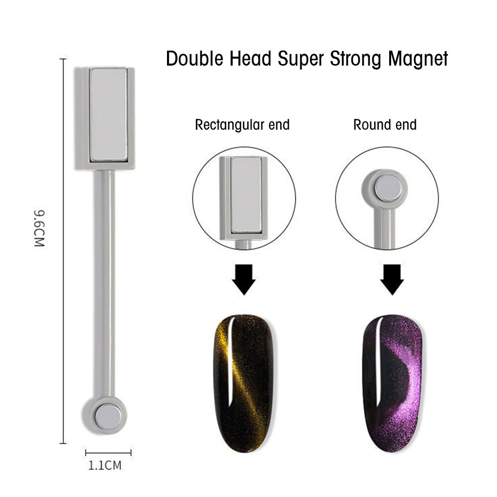 6Pcs Nail Magnet Tool Set With Double Head Flower Design Fr Cat Eye Use DIY S3T1