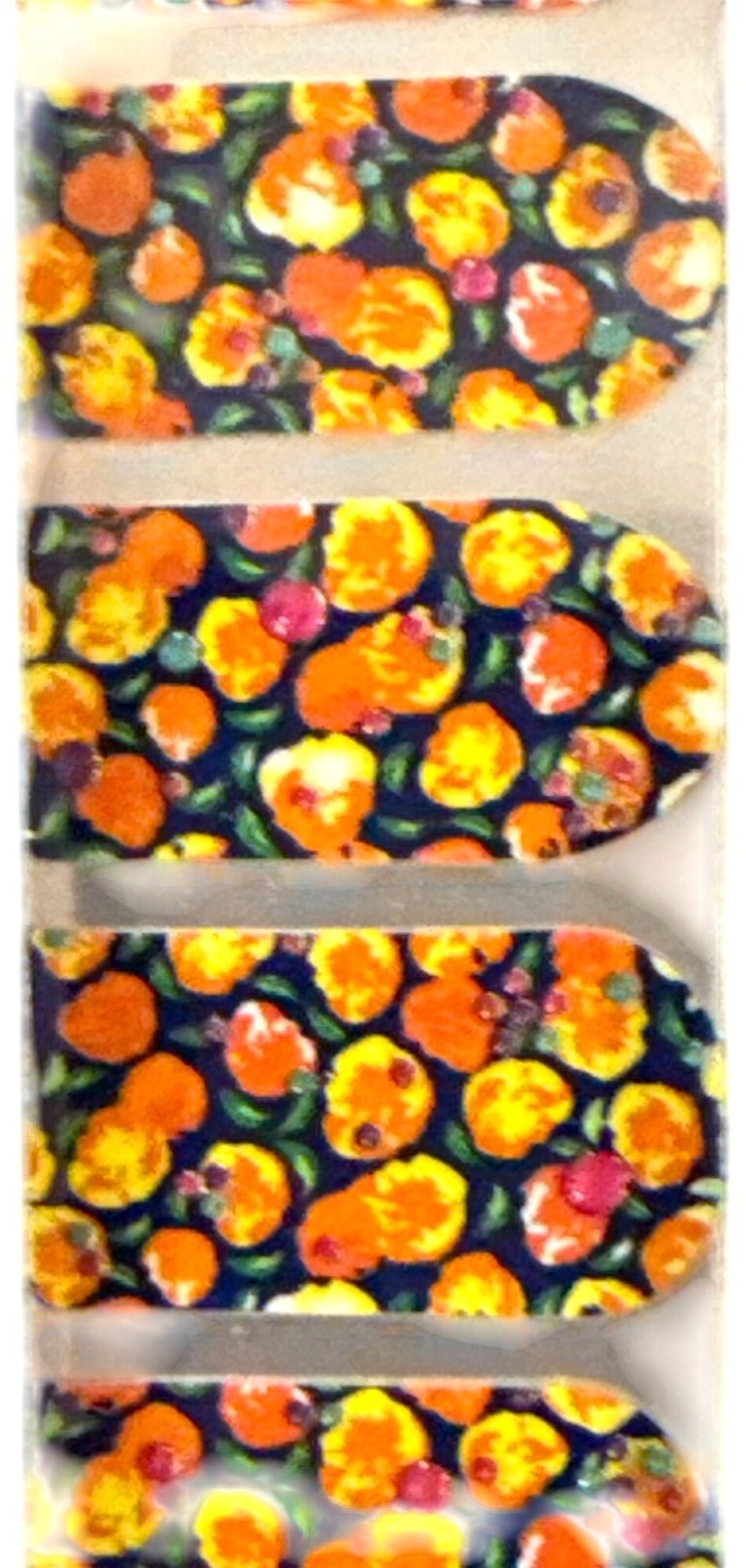 Revlon WILD FLOWERS 18 Strips 3D Jewel Appliques 03 VINTAGE VIBE Orange+Yellow+