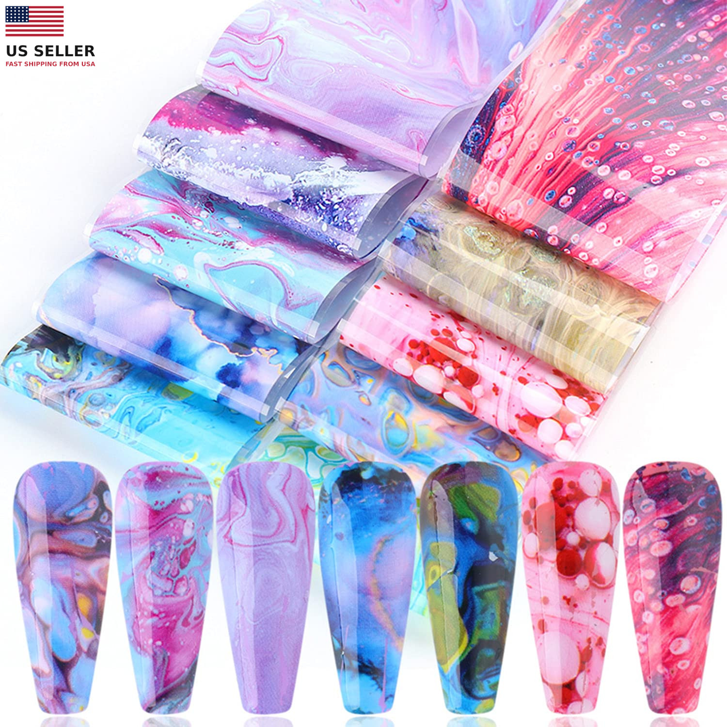 Starry Sky Nail Art Foil Transfer Stickers Decals Nail Art Film Colorful Starry