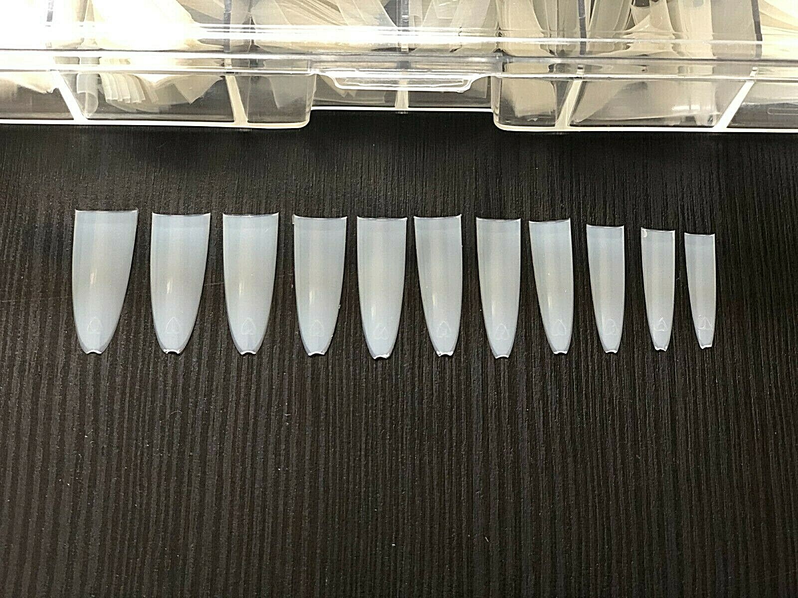 Lamour Vector Shape – Curve Half Moon NATURAL Nail Tips – Box 500 tips USA
