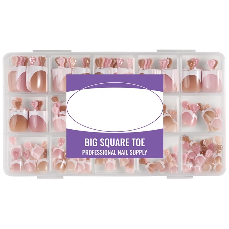 160pcs/128pcs Thin Fake Toe Nail Natural Look Light ABS Press on Toenails