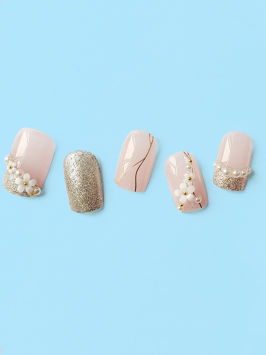 Secret Lives Acrylic Fake Reusable False Artifical Press On Nails 24Set