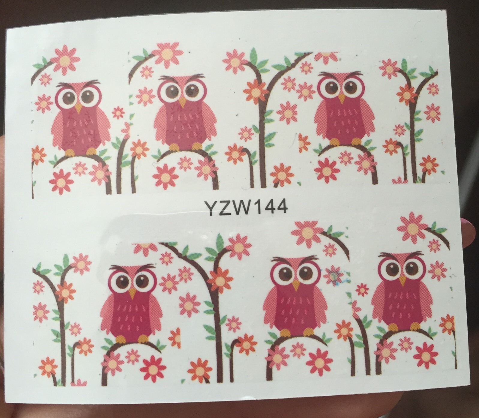 Cute Owl Cartoon Nail Art Water Transfer Decal Decoration Wraps Stickers YZW144
