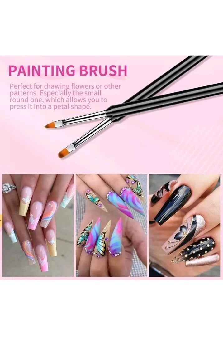 Saviland Nail Art Brushes Set – 6Pcs Double-End Nail Art Tools Professional Nail