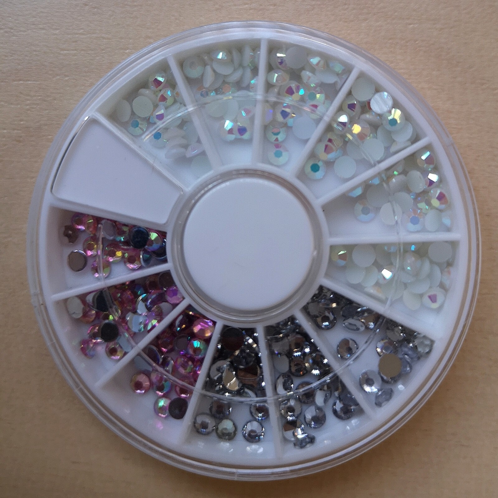 Summer NailArt Rhinestones AB set 3D Flatback Pink Aurora White Shiny Silver